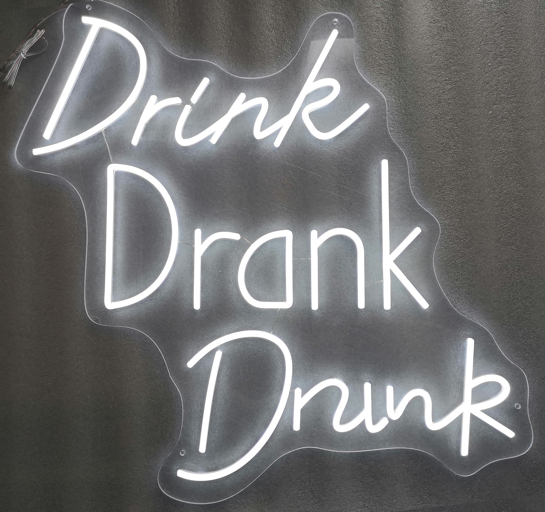 ''Drink Drank Drunk'' Neon Typography