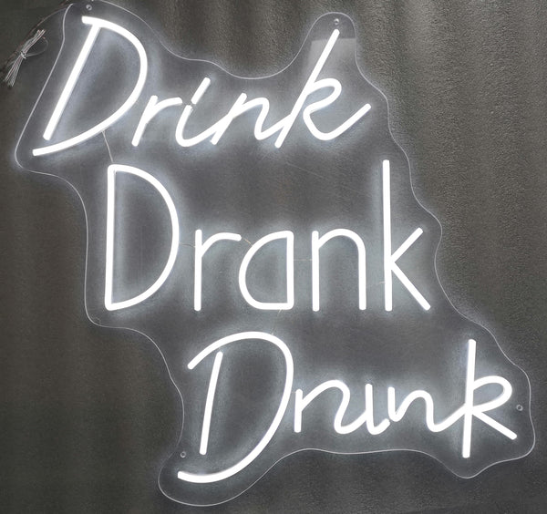''Drink Drank Drunk'' Neon Typography