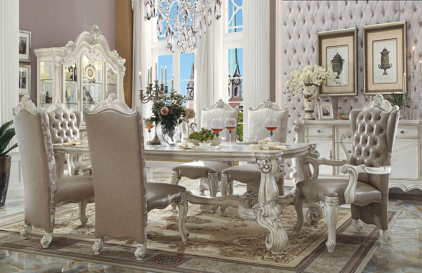 Versailles 49in Bone White Side Chair (Set of 2)