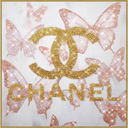 Glam Flutter II Gloss Canvas w/Rocks in Frame