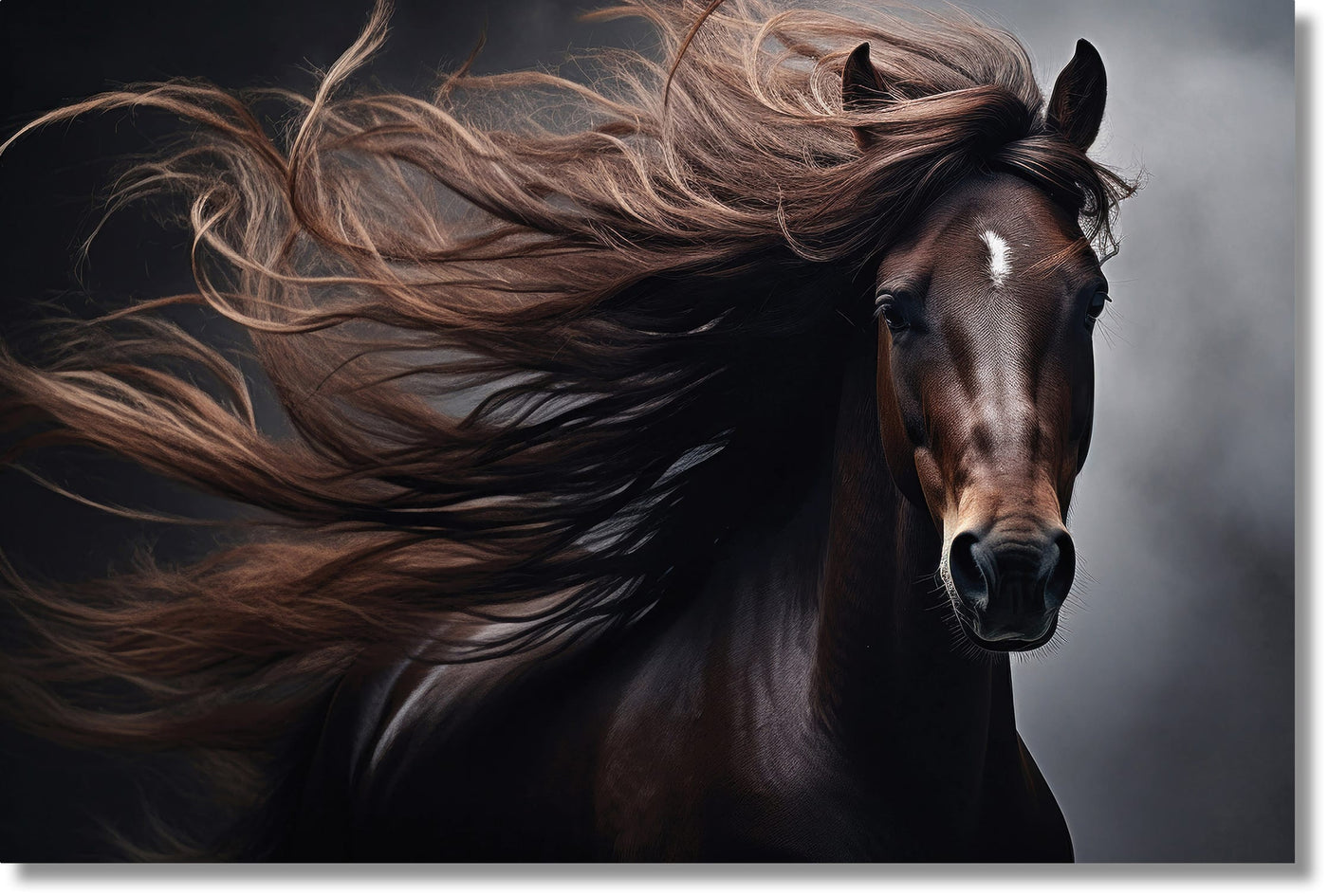 ''Dynamic Horse Portrait'' Tempered Glass