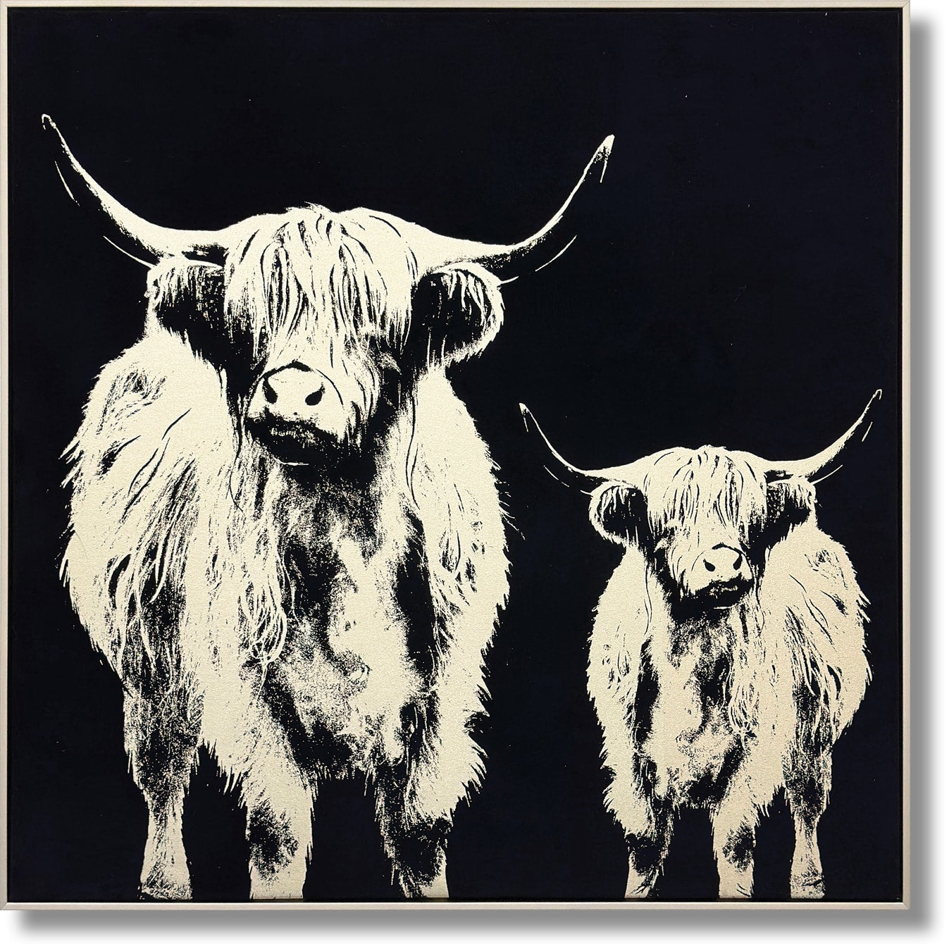 ''Monochrome Highland Pair'' Suede Canvas w/ Metallic