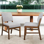 Juego de 2 sillas de comedor Caldwell - Boucle gris claro