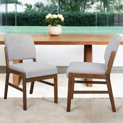 Juego de 2 sillas de comedor Caldwell - Boucle gris claro