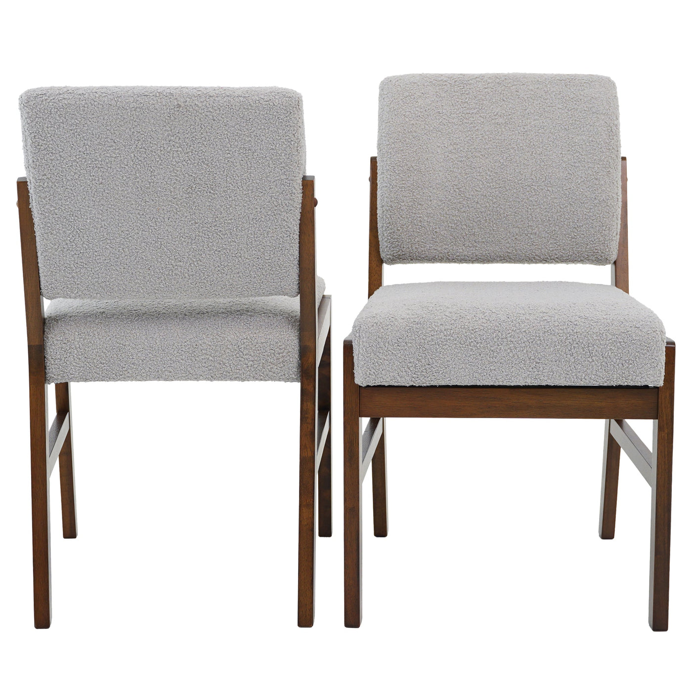 Juego de 2 sillas de comedor Caldwell - Boucle gris claro
