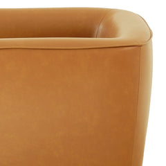 Silla giratoria Callan - Cuero vegano color canela