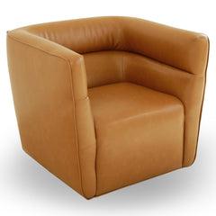 Silla giratoria Callan - Cuero vegano color canela
