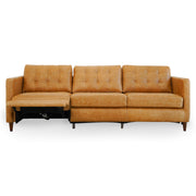 Christopher Tan Leather Electric Inclining Sofa Left Facing