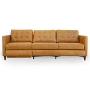 Christopher Tan Leather Electric Inclining Sofa Left Facing