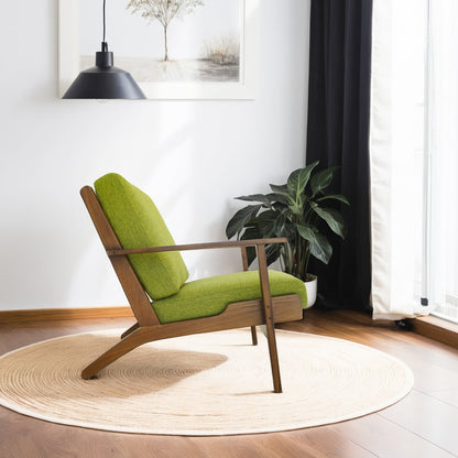 Sillón Connor de madera maciza y lino - Verde pistacho