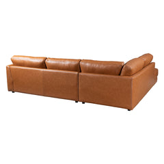Sofá seccional izquierdo Glander - Cuero coñac