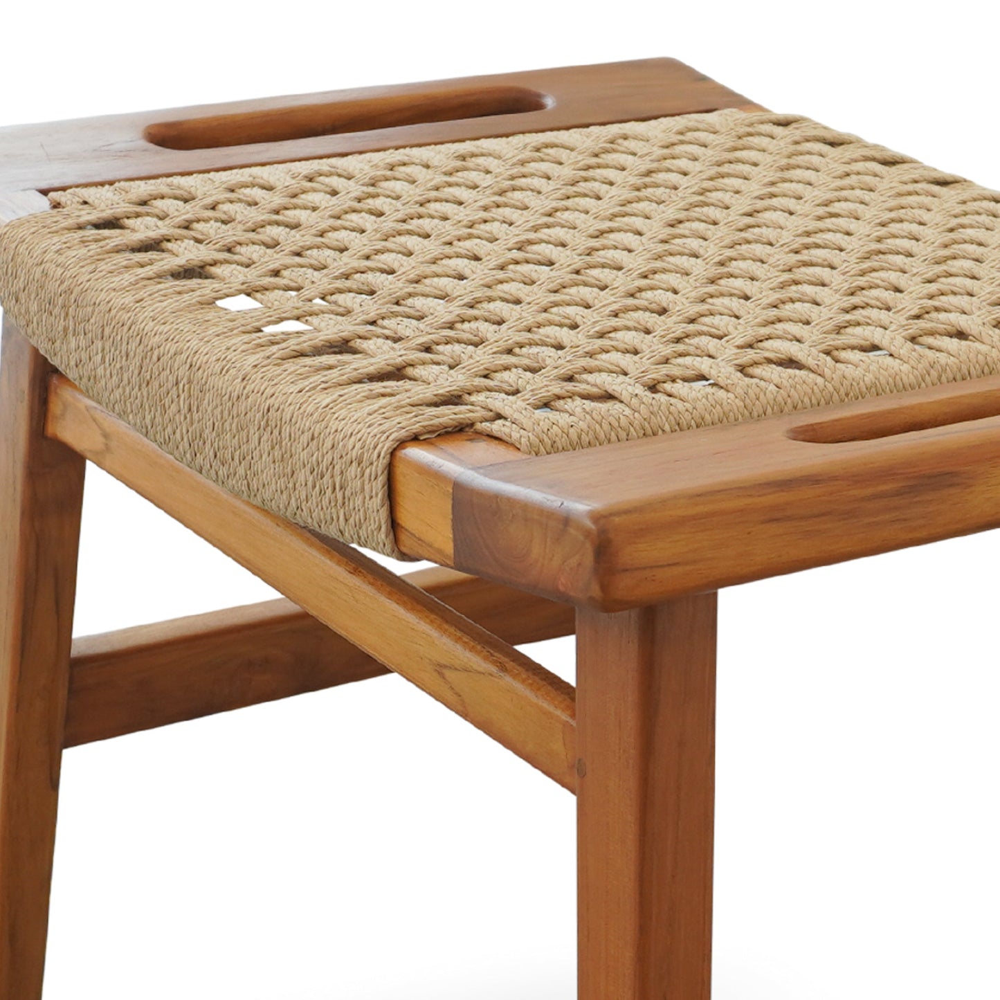 Grit Rustic Solid Wood Frame Loom Stool