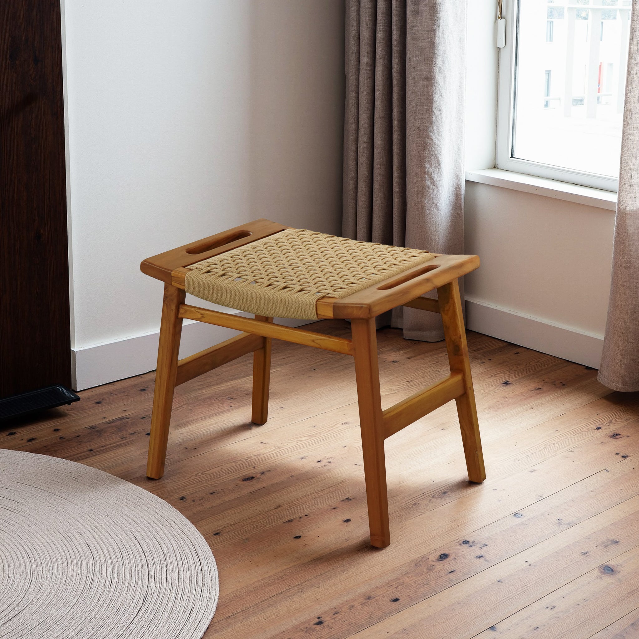 Ashcroft Imports Grit Loom Stool - Thumbnail 3