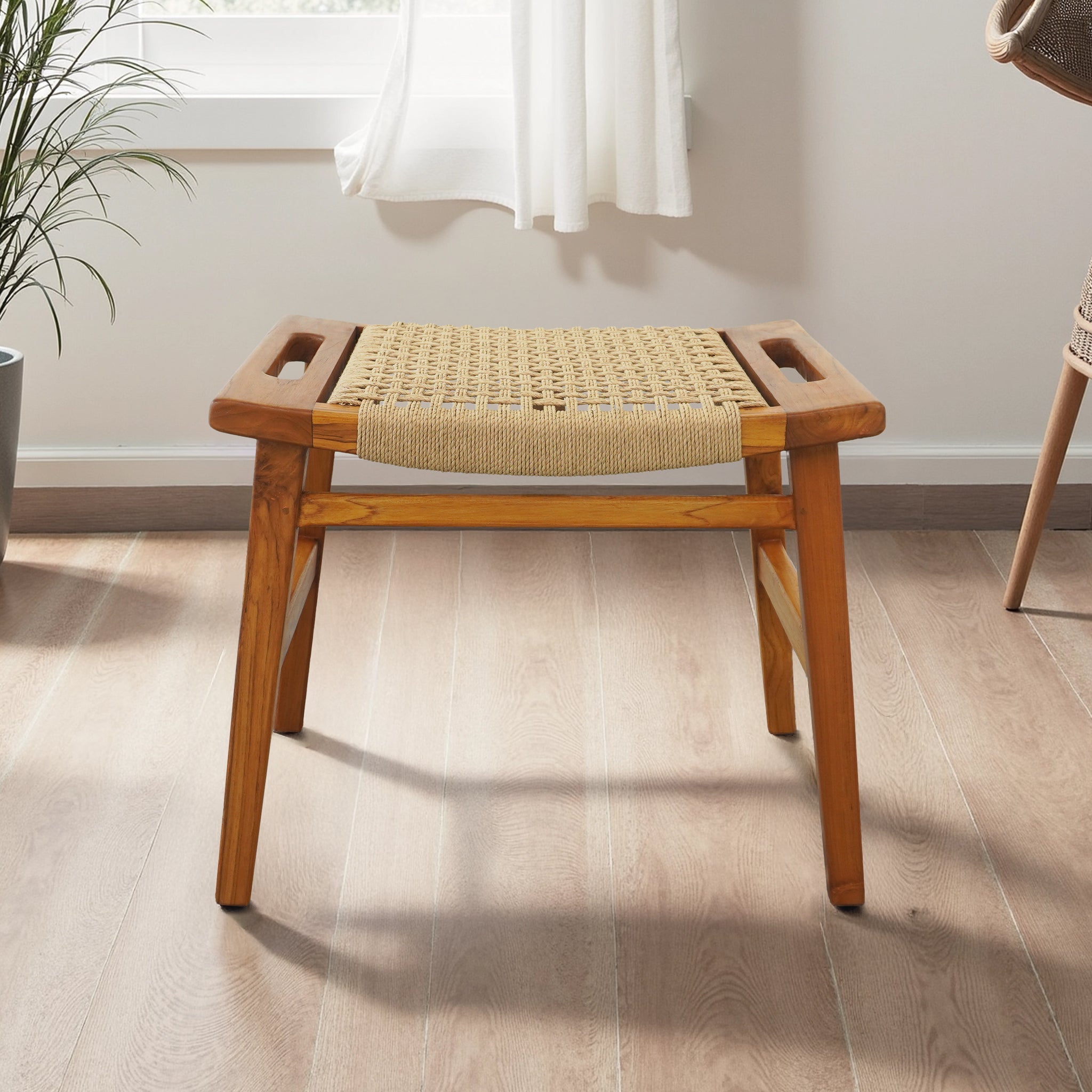 Ashcroft Imports Grit Loom Stool - Thumbnail 2
