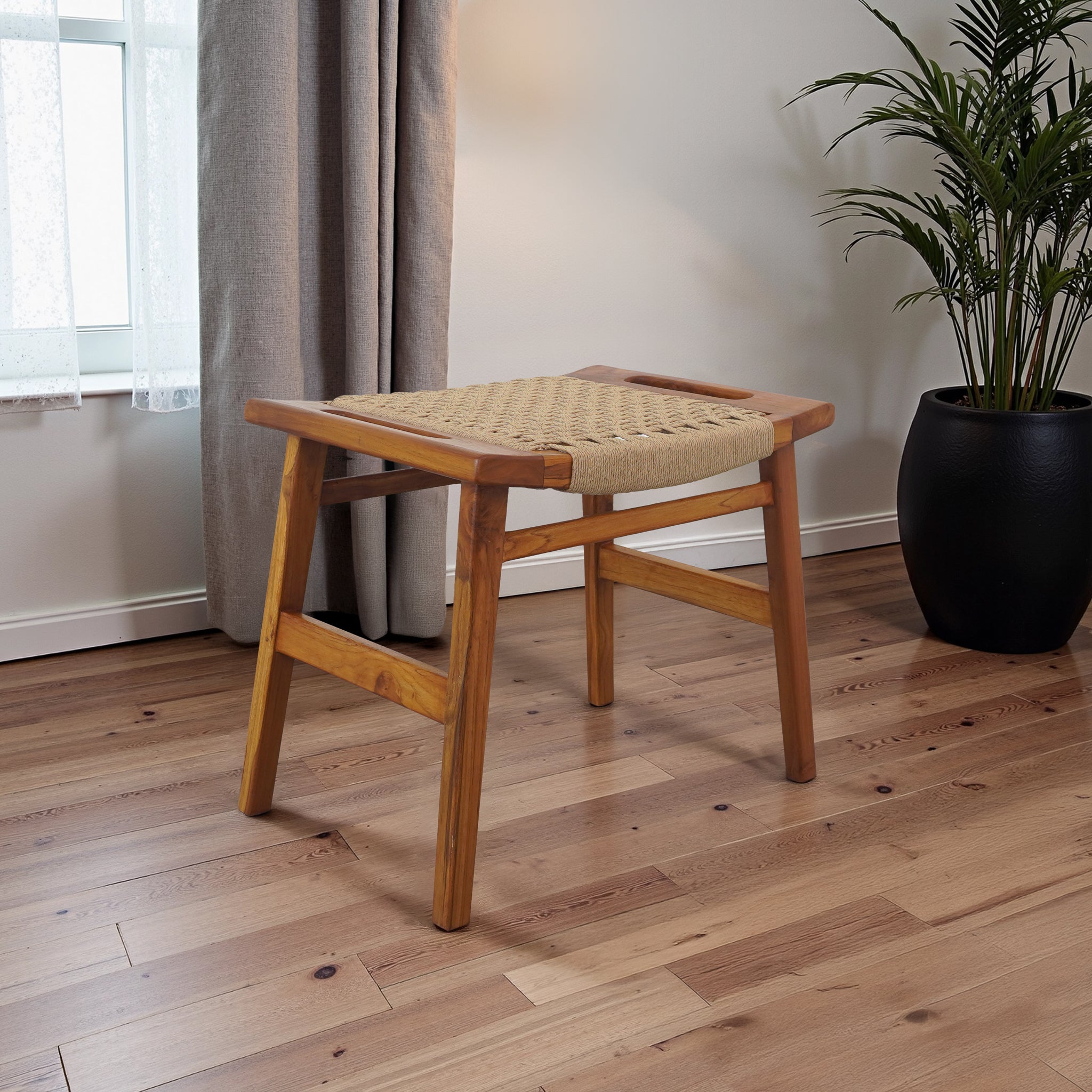 Ashcroft Imports Grit Loom Stool - Thumbnail 4