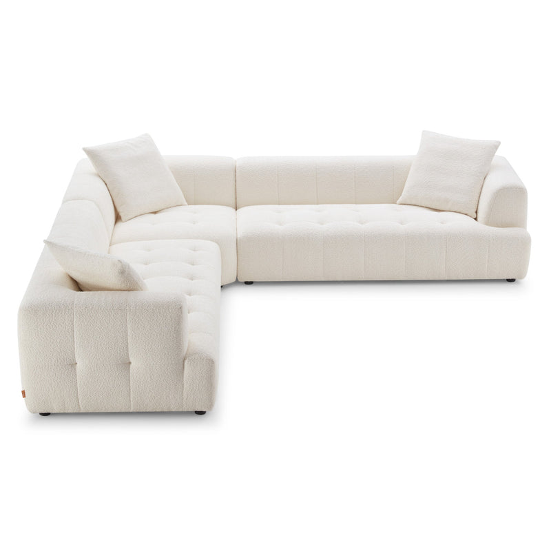 Sofá esquinero Kaynes color marfil Boucle