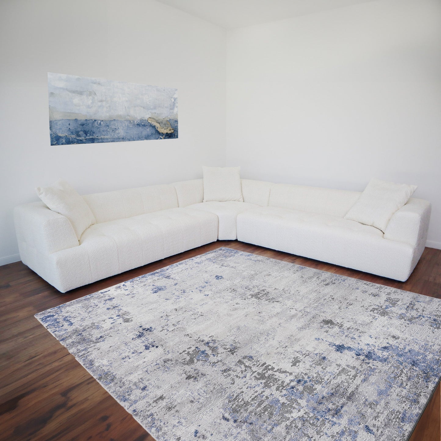 Sofá esquinero Kaynes color marfil Boucle