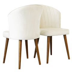 Juego de 2 sillas de comedor Parsons - Terciopelo beige