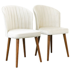 Juego de 2 sillas de comedor Parsons - Terciopelo beige