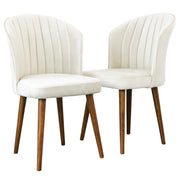 Juego de 2 sillas de comedor Parsons - Terciopelo beige