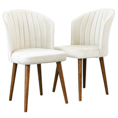 Juego de 2 sillas de comedor Parsons - Terciopelo beige
