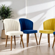 Juego de 2 sillas de comedor Parsons - Terciopelo beige