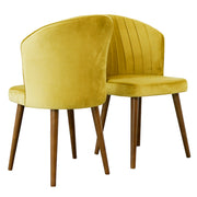 Juego de 2 sillas de comedor Parsons - Terciopelo dorado