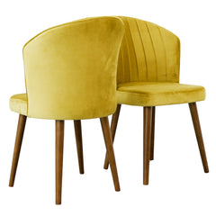 Juego de 2 sillas de comedor Parsons - Terciopelo dorado