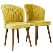Juego de 2 sillas de comedor Parsons - Terciopelo dorado