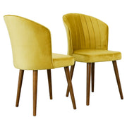 Juego de 2 sillas de comedor Parsons - Terciopelo dorado