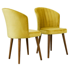Juego de 2 sillas de comedor Parsons - Terciopelo dorado