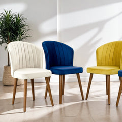 Juego de 2 sillas de comedor Parsons - Terciopelo dorado