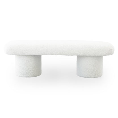 Randolph Ivory Boucle Bench