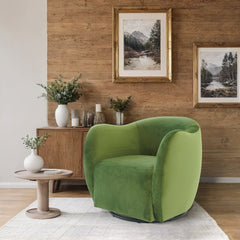 Silla giratoria Renee - Terciopelo verde