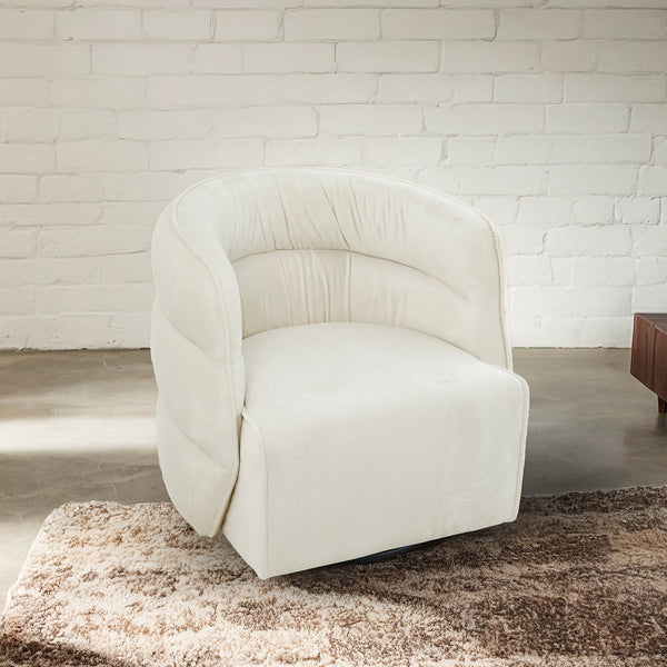 Walden Swivel Chair - Cream Velvet