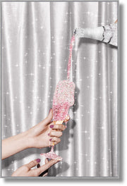 ''Sparkling Champagne Art'' Gloss w/ Glitter & Rocks in Frame