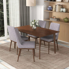 Mesa de comedor Carlos de madera maciza de 47"