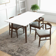 Mesa de comedor rectangular de madera maciza de estilo moderno Levi de 120 cm