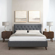 Cama Graceville King con plataforma de tela