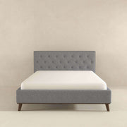 Cama Graceville Queen con plataforma y lino gris claro