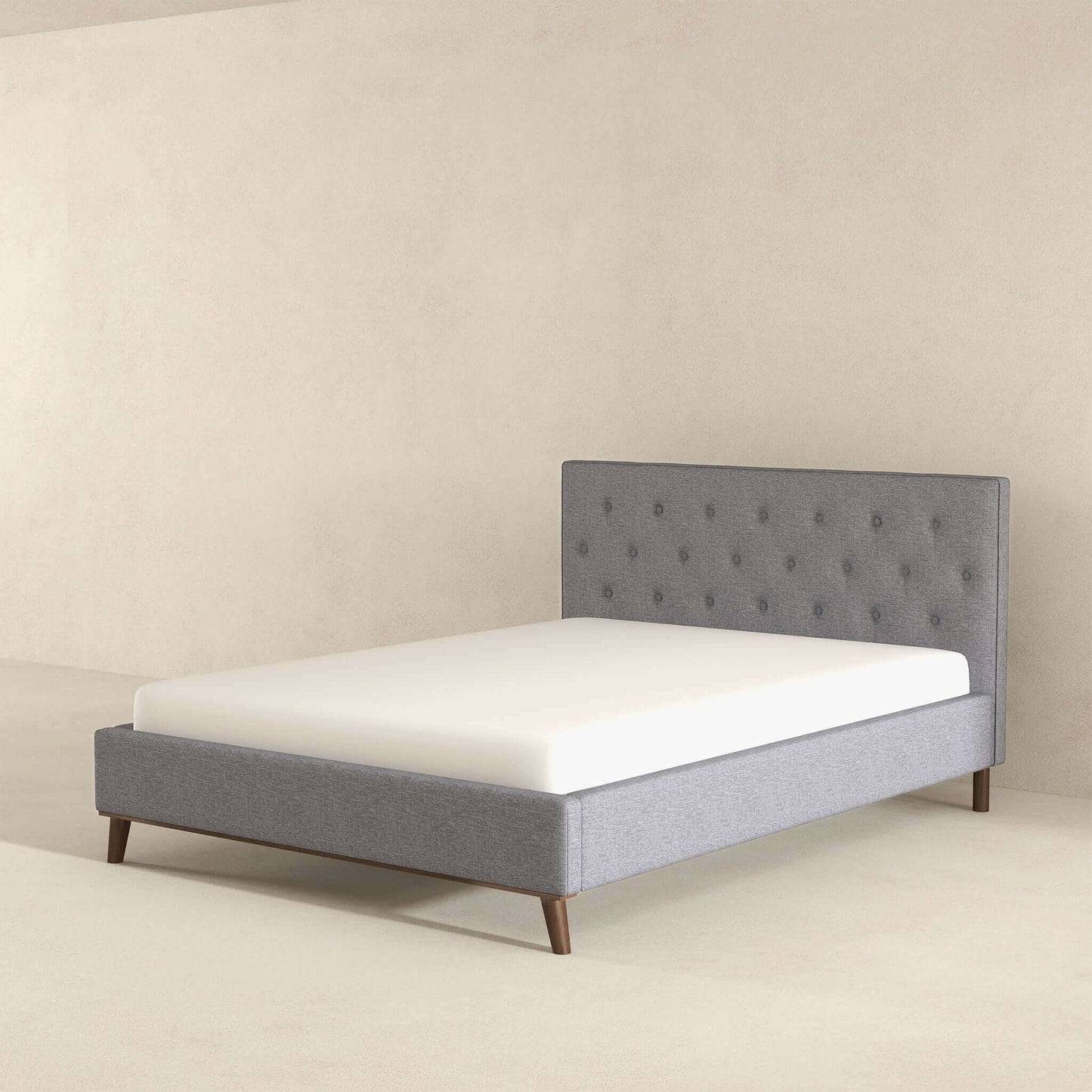 Graceville Queen Platform Bed Light Grey Linen
