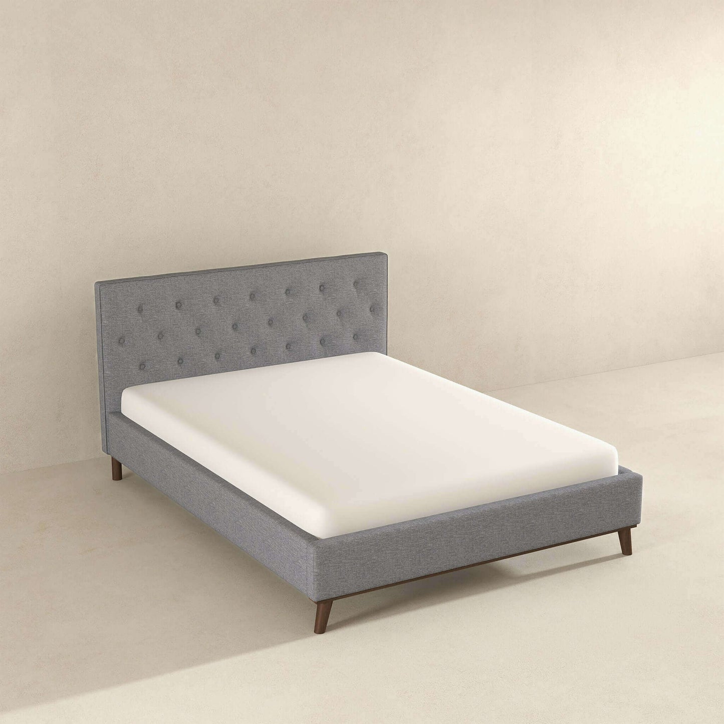 Graceville Queen Platform Bed Light Grey Linen