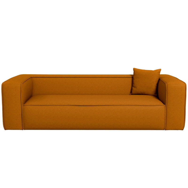 Sofá moderno Marshall de bouclé en amarillo oscuro