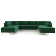 Brooke Green Velvet U Shape Corner Sofa