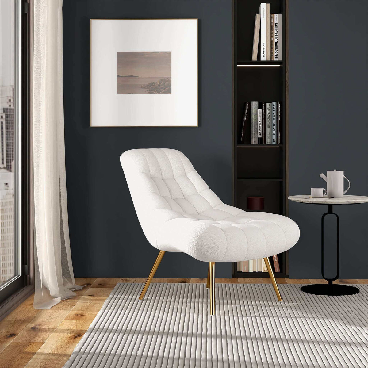 Sillón francés de bouclé Aubrey