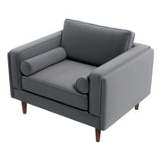 Sillón de terciopelo gris ámbar