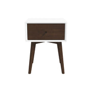 Mesita de noche de madera maciza Avery con 1 cajón