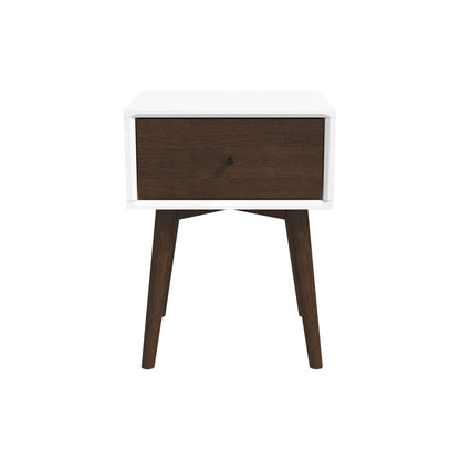 Mesita de noche de madera maciza Avery con 1 cajón