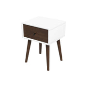 Mesita de noche de madera maciza Avery con 1 cajón