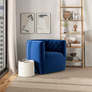 Silla giratoria Delaney de terciopelo azul oscuro